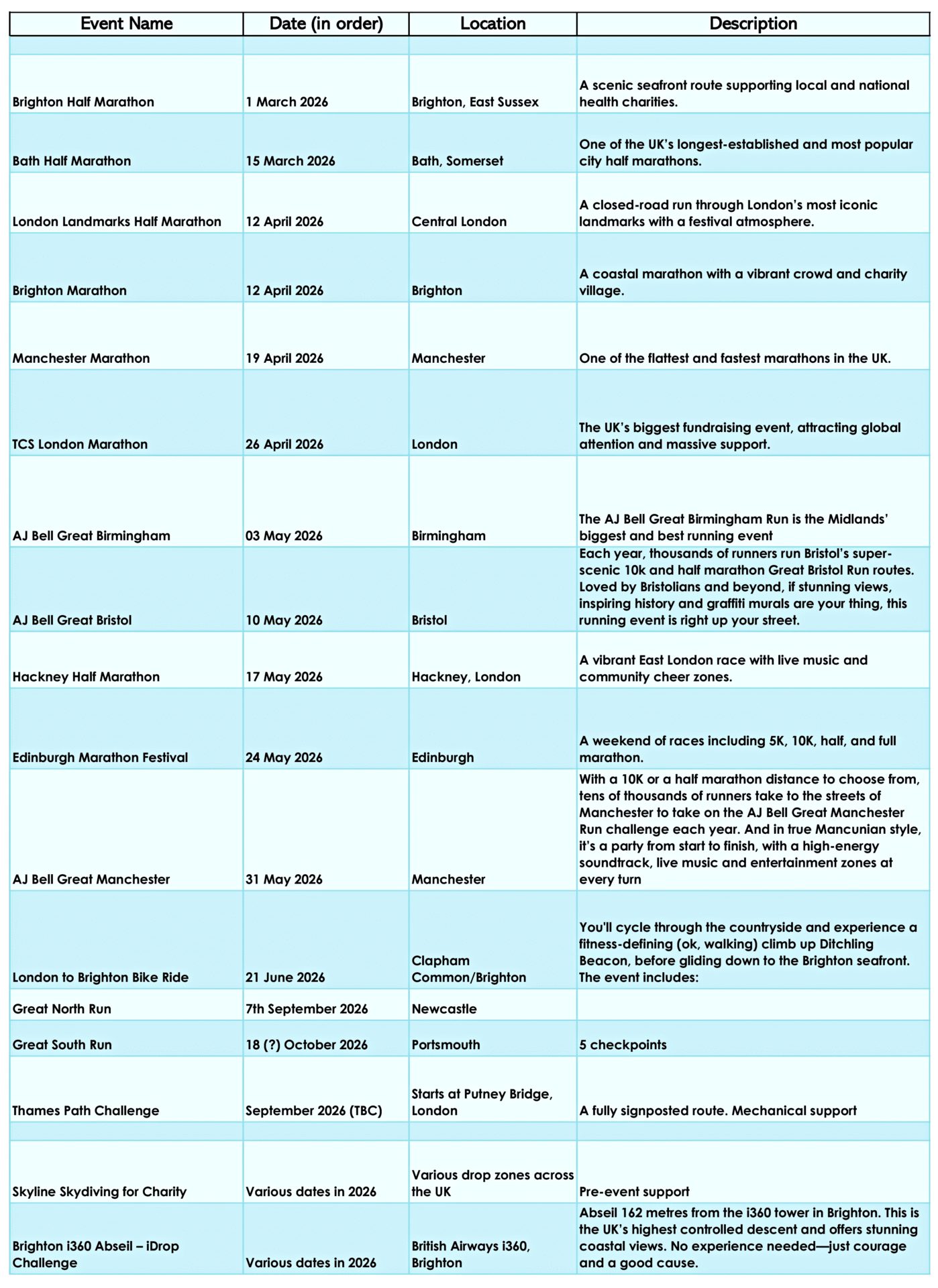Challenge Calendar
